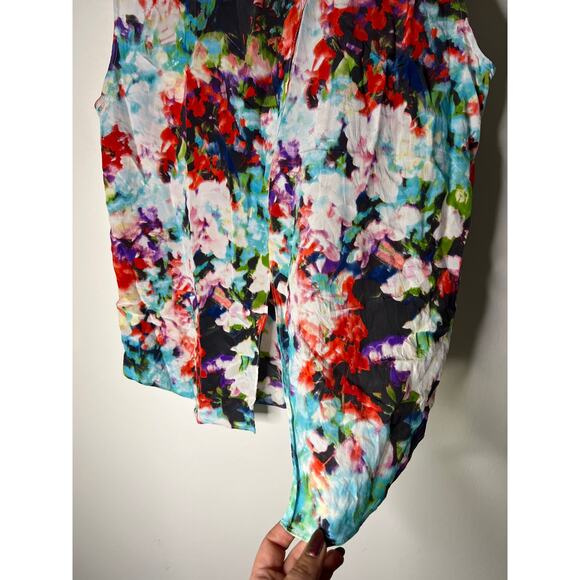 Parker Floral Silk Button Up Blouse - Picture 9 of 16